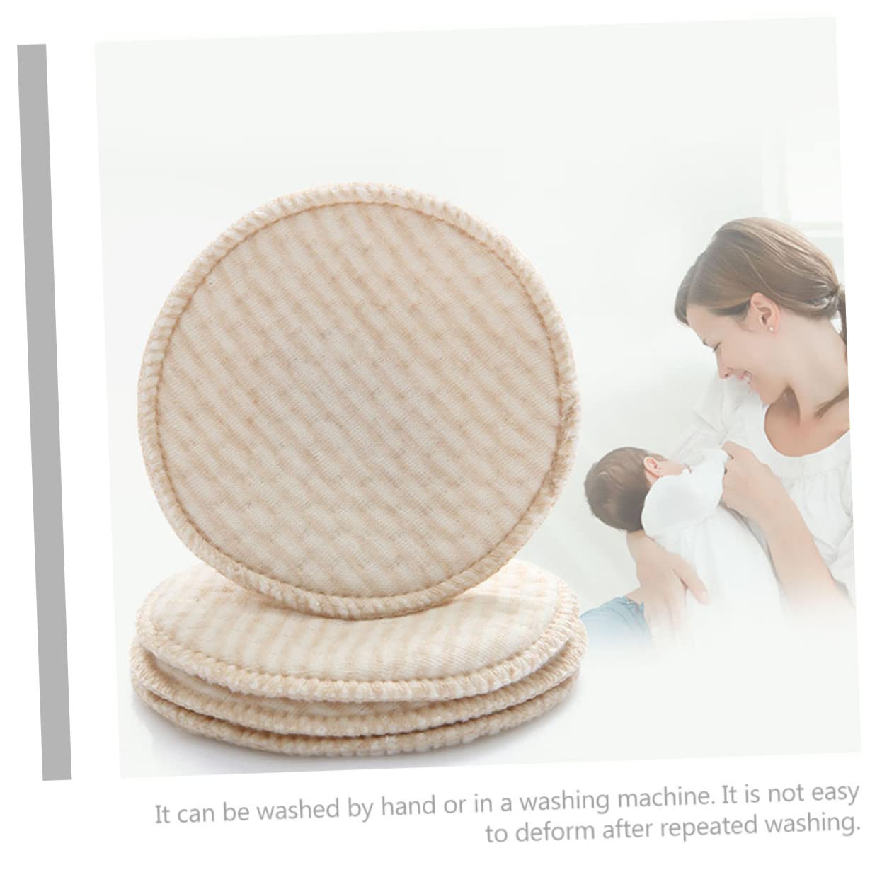 SUPVOX 12-Piece Washable Nursing Pads for Breastfeeding Reusable Cotton Breast Cushions Soft and Absorbent Nursing Pads for New Moms