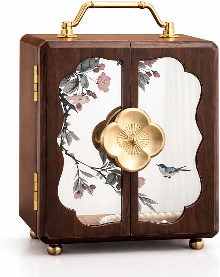 Black Walnut Wood Jewelry Organizer Box, 4-Layer Dustproof Storage ,Jewelry Case for Rings, Earrings & Necklaces – Ideal Gift for Anniversaries, Weddings, Birthdays, Mother’s Day & Valentine’s Day