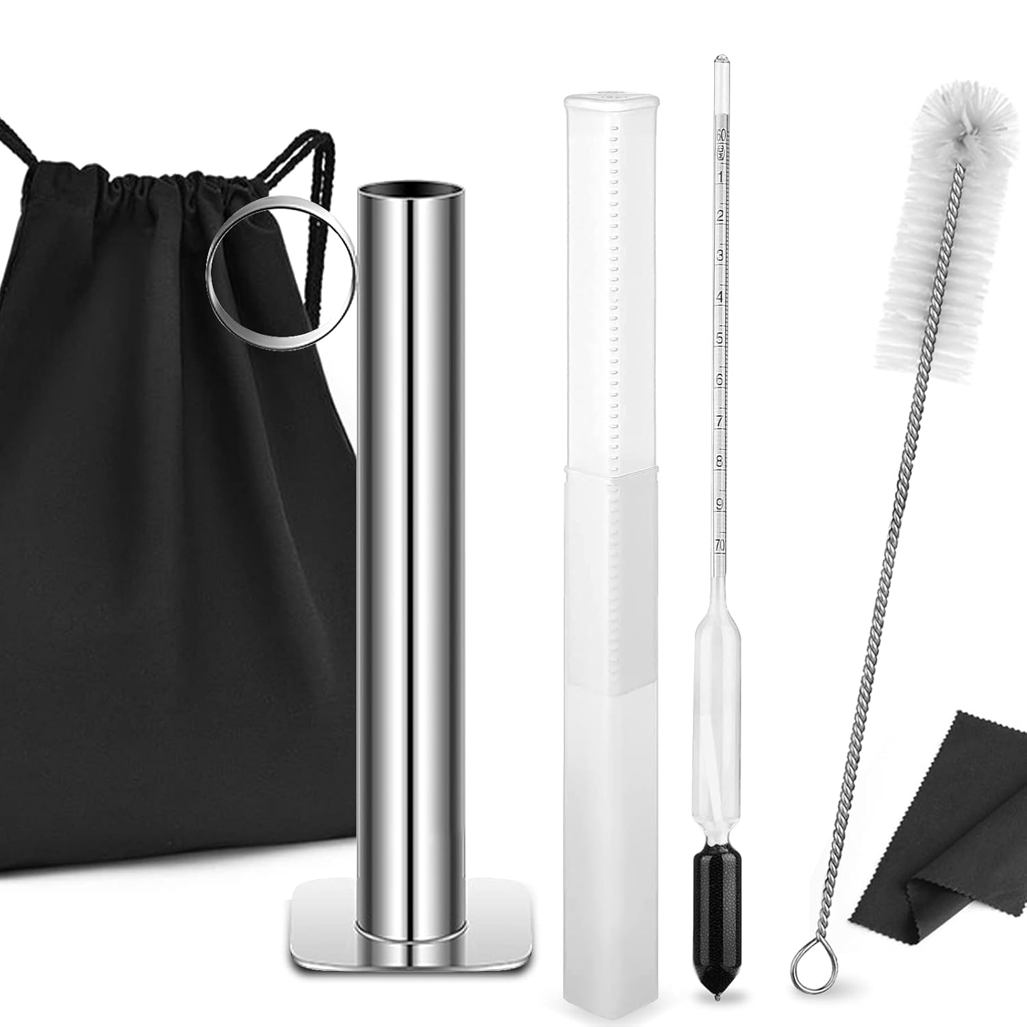 Maple Syrup Hydrometer Test Cup kit, Stainless Steel Resistant Measuring Cup