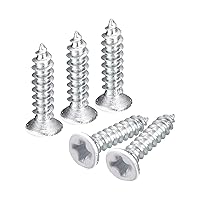 Vista 16 de uxcell Tornillos blancos ST2x4mm Tornillos autorroscantes, 100 tornillos Phillips de cabeza plana para madera para carpintería