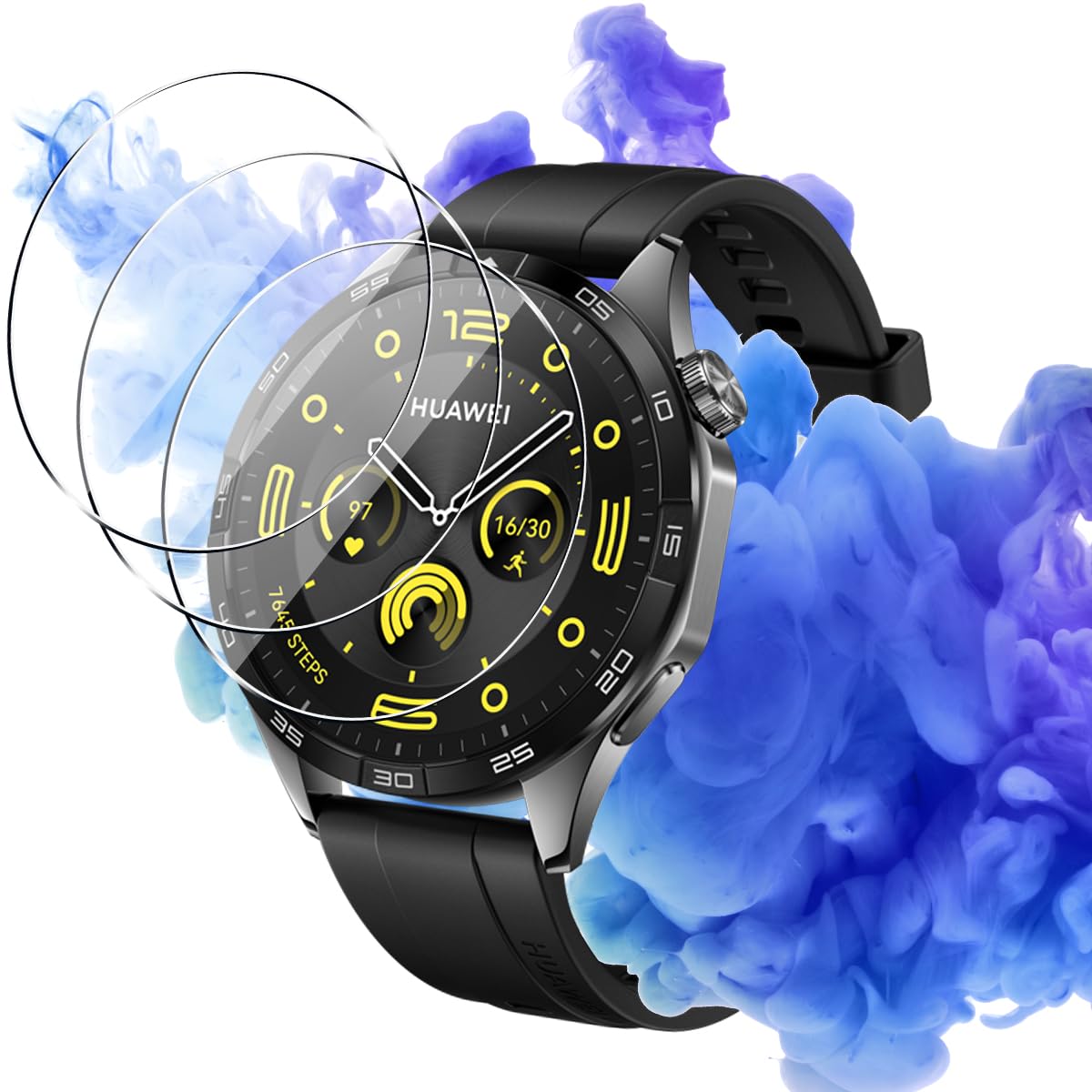 Amazon | 対応 HUAWEI WATCH GT4 46mm ガラスフィルム 3枚 保護