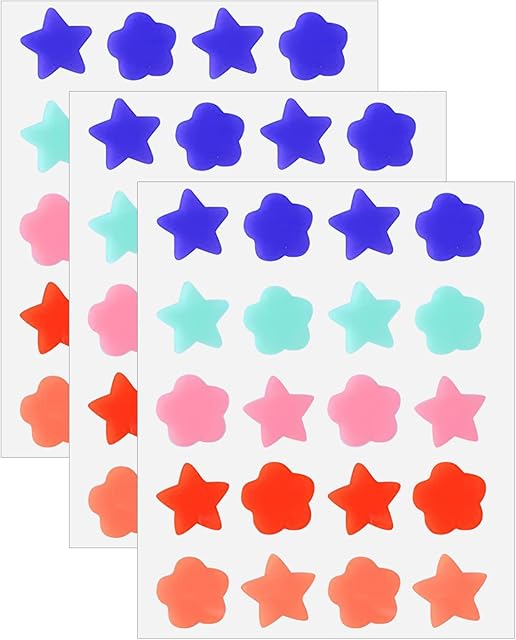 Fuyamp 60 Pcs Pimple Patches Star Spot Patches, Acne Spot Patch Acne Stickers for Skin Treatment, Moisturizing, Blemish Spot, Ideal Fast Healing Acne Patches for Daily Skin Care(Star+Flower)
