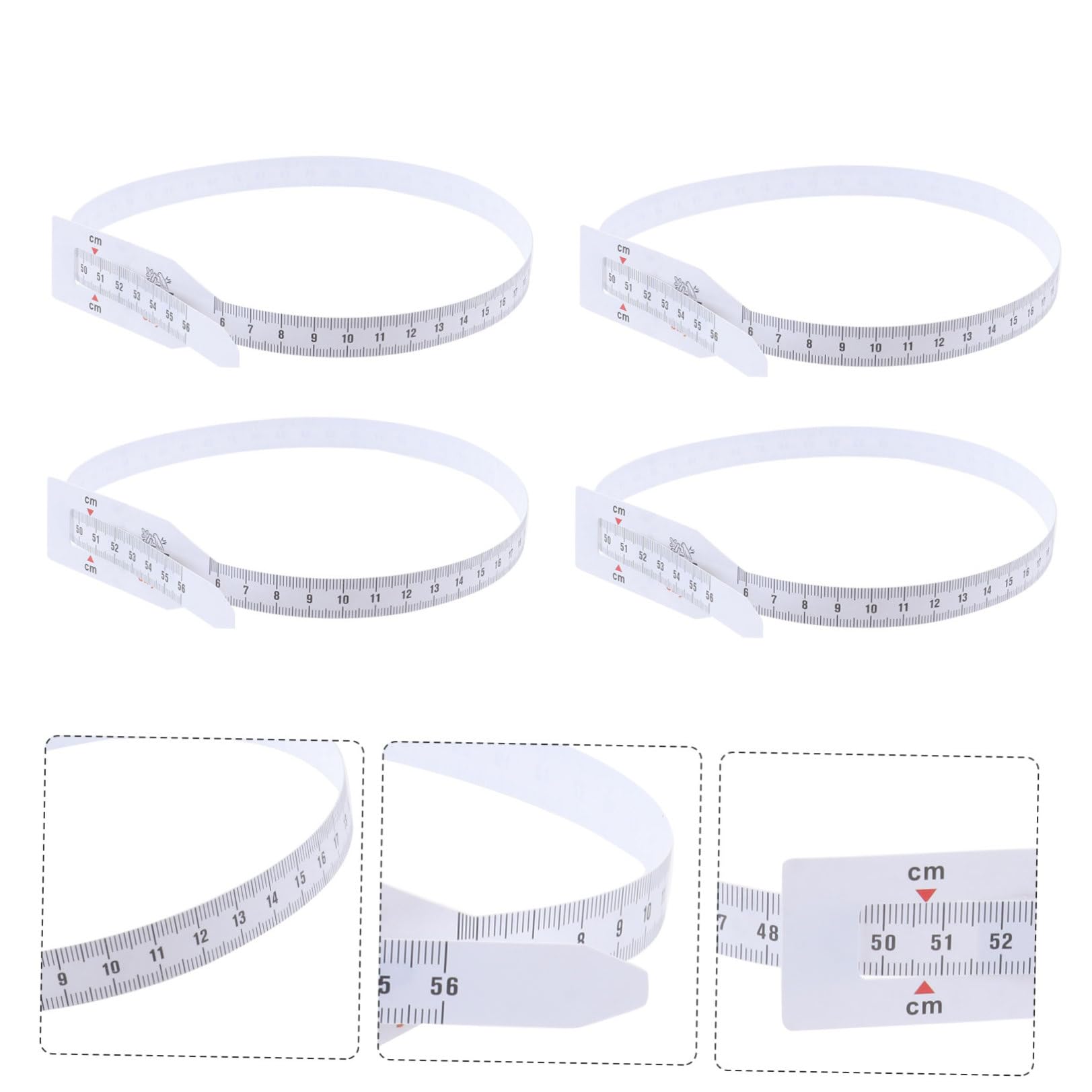 Cabilock Rubans à Mesurer la Circonférence en Plastique Blanc Lot de 6 pour Mesurer Tour de Tête et Bras Flexibles et Pratiques Mètre Ruban pour Bébé