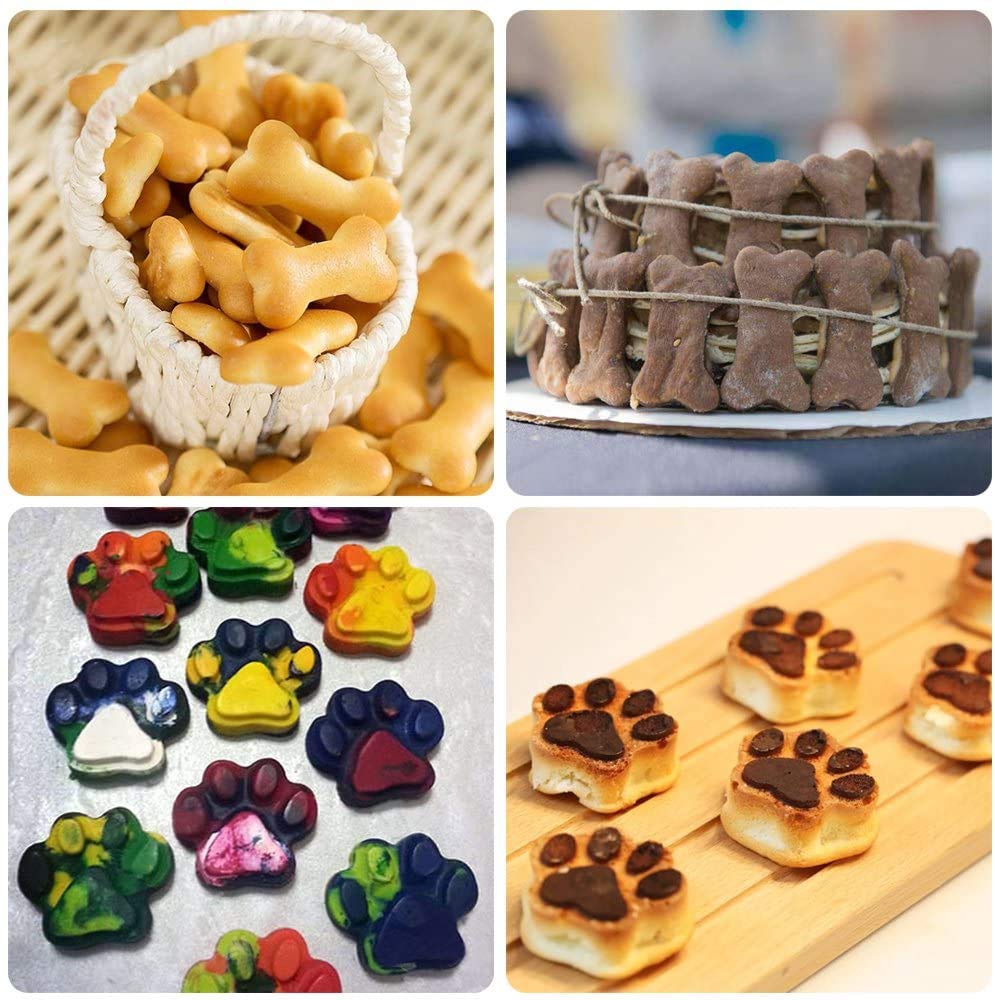 2 Stampi In Silicone A Forma Di Zampa Di Gatto E Disegni Vari, Con Spatola, Per Cioccolatini, Biscotti E Dolcetti Fai Da Te, Rosa