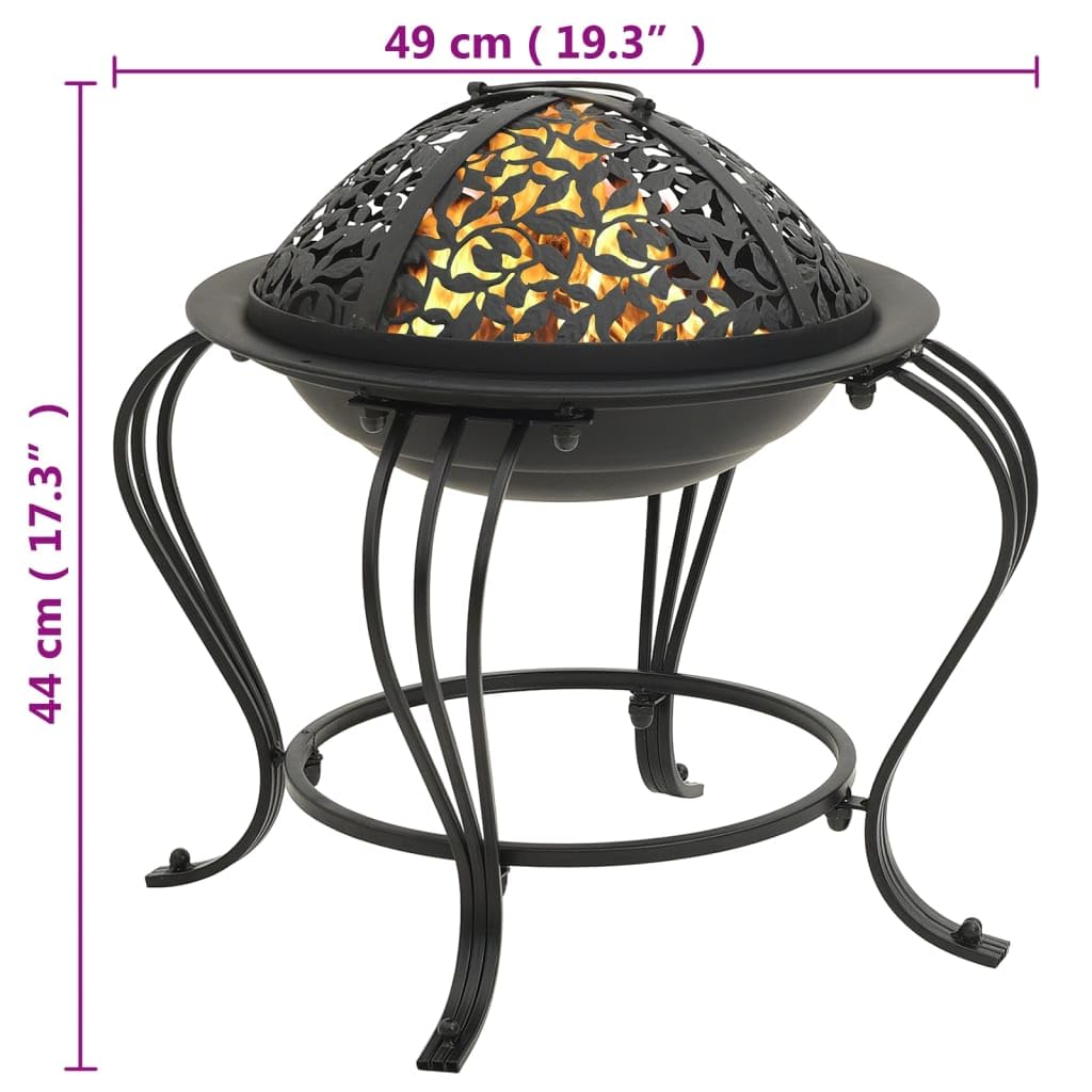 Caminetti Braciere con attizzatoio in acciaio 49 cm