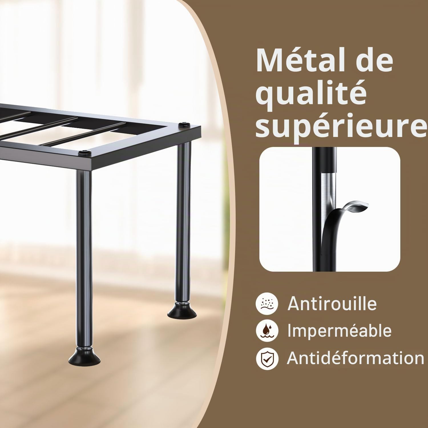 Josmimic Support pour plantes à 1 niveau : support échelle pour pot de fleurs – Support de pot de fleurs en métal robuste pour salon, terrasse, jardin, coin balcon et cour