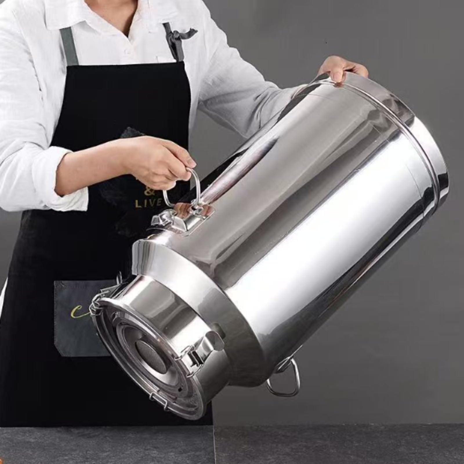 Seau Cvercle Facile à Ntoyer | Hermétique, Robuste, Récipient, pr Cuisine, Cuisiniers, 28L, Fond Plat