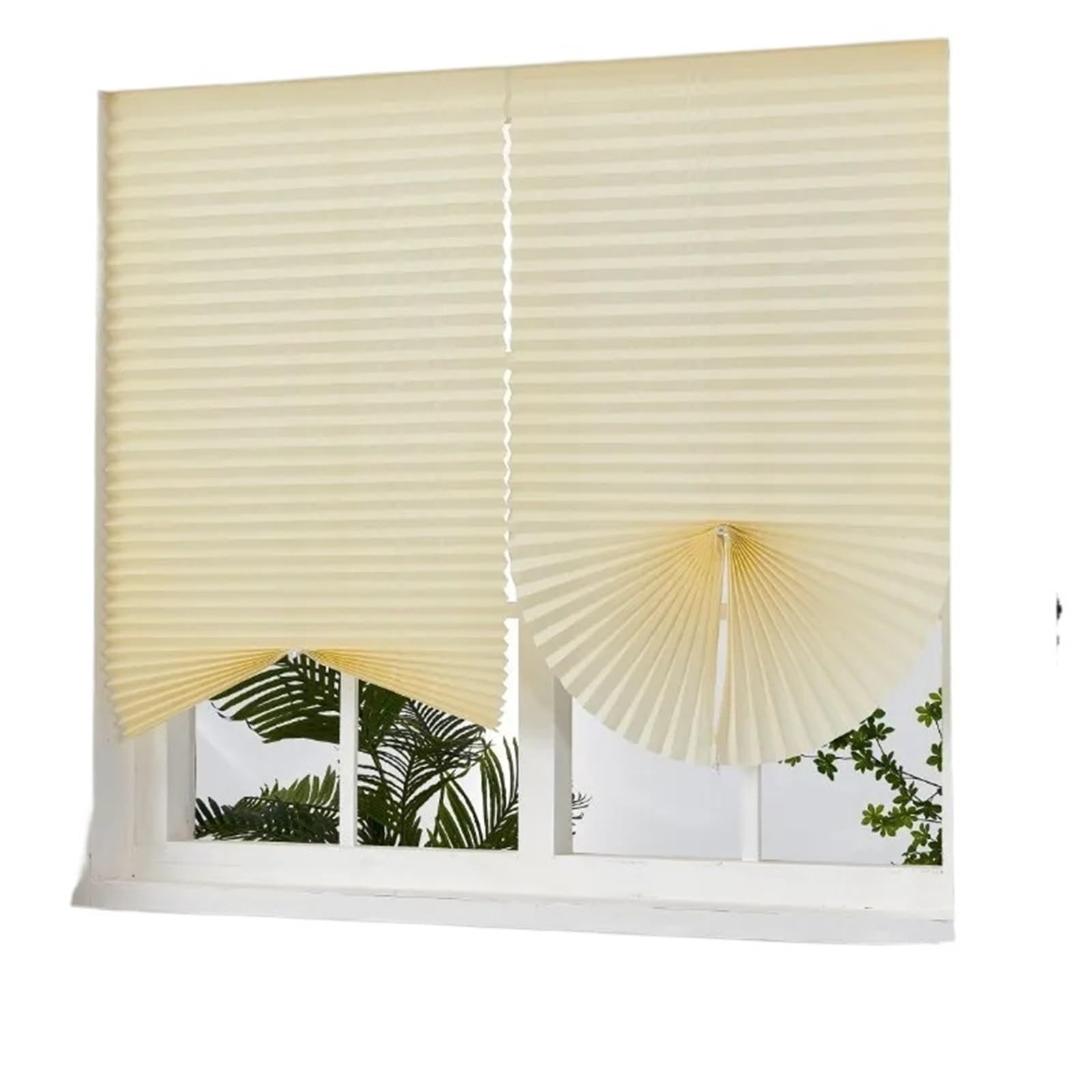 Self Adhesive Blinds Self Adhesive Pleated Blinds For Window Cordless No Drill Fabric Blinds Home Blackout Shades(60x180cm,Semi-shading beige)