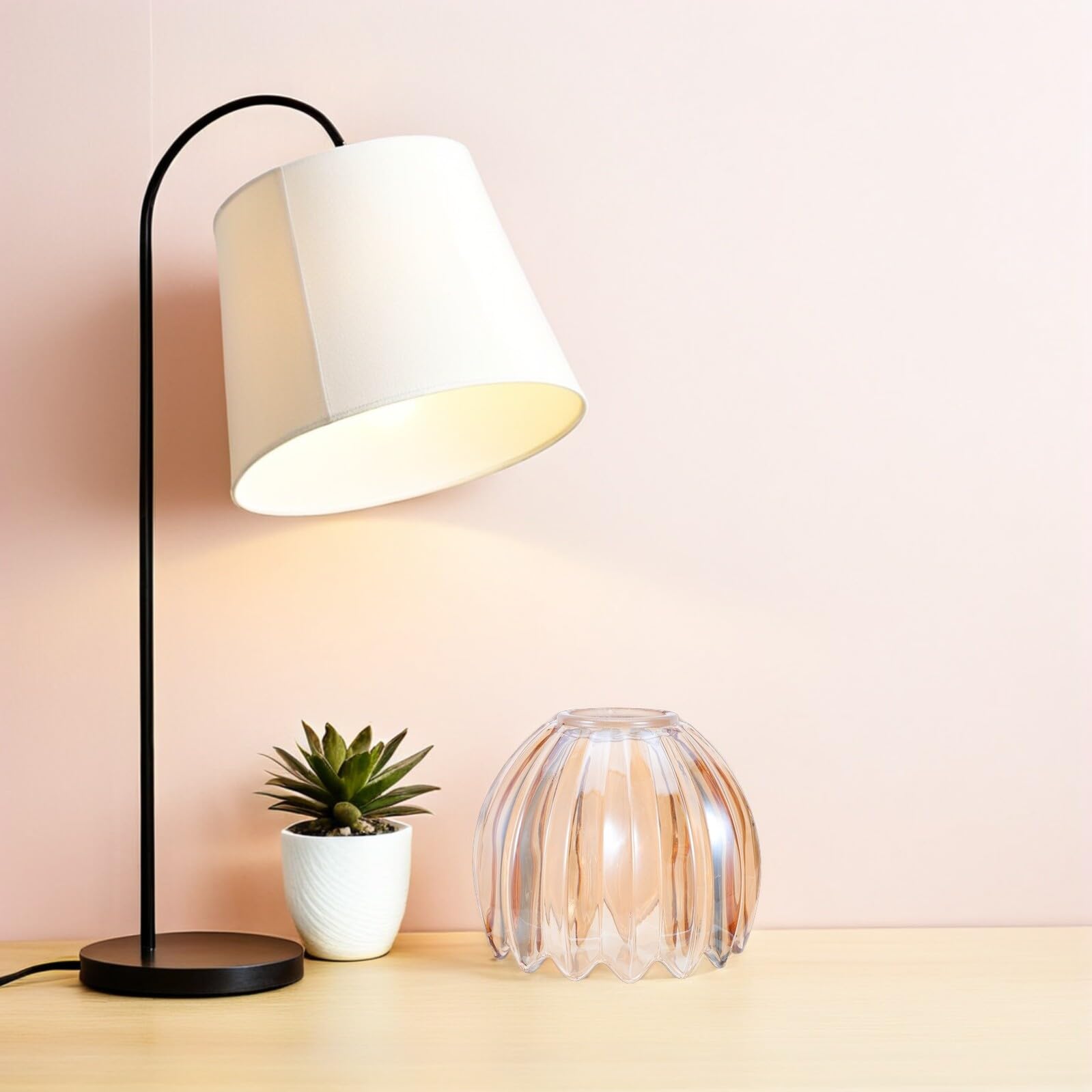 Toyvian Abat-jour en Verre Tulipe 2 Pièces, Remplacement pour Lustre et Lampe sur Pied, Installation Facile, Éclairage D’ambiance, Chambre