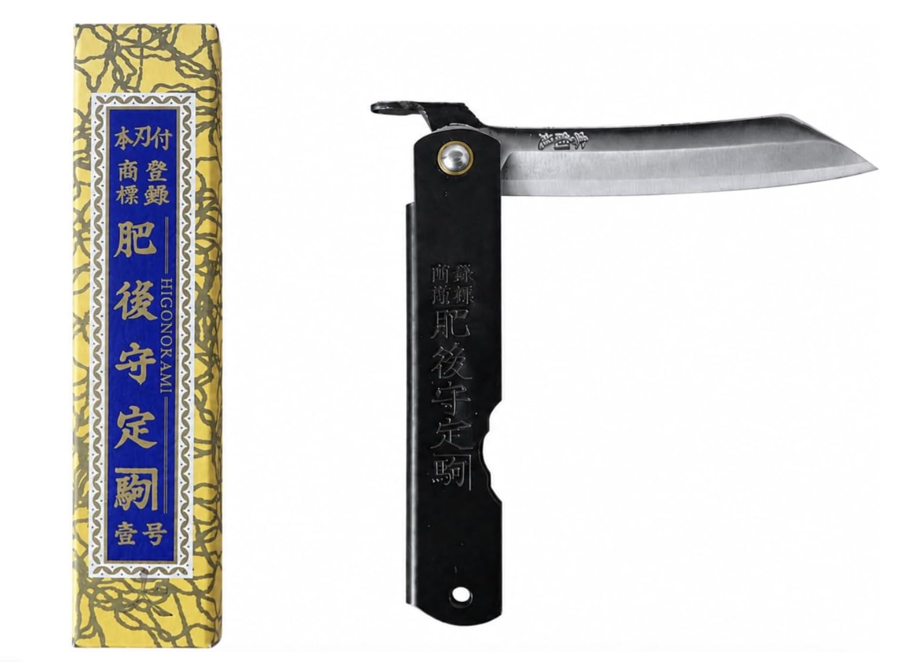 Higo no Kami 7 Pocket Knife by Nagao Seisakusho, Parkerized Black