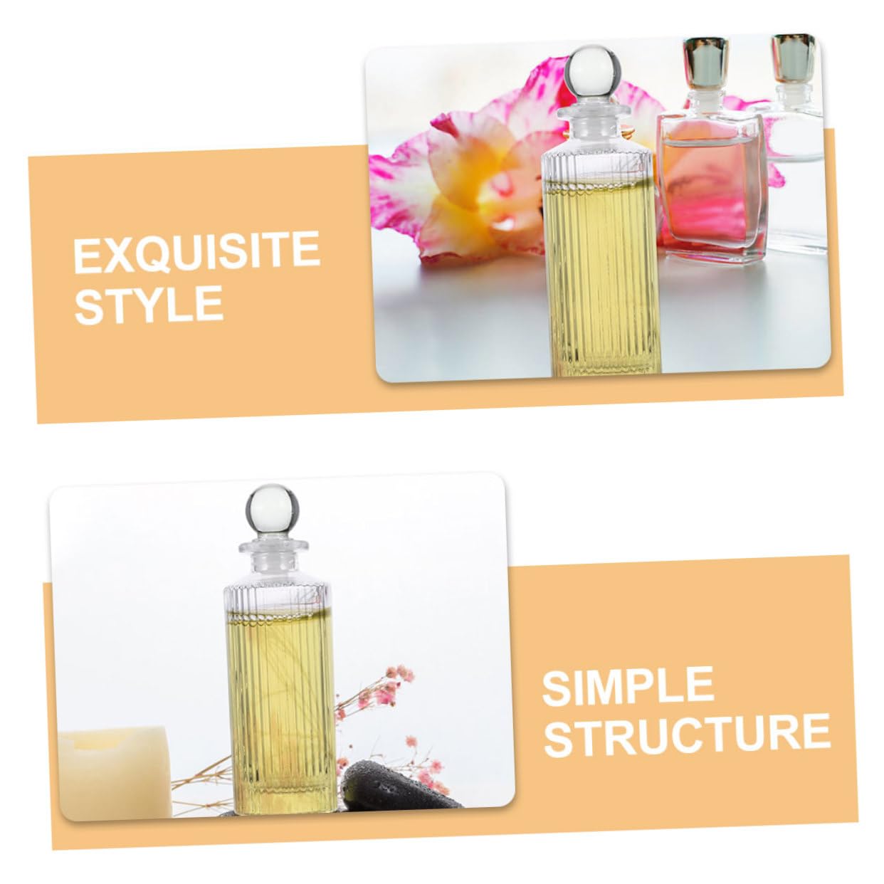 Gatuida Flacons Diffuseurs De Parfum en Verre 150 ML, Flacons Volatils D'aromathérapie Vertical 12 Pièces, Verre Transparent, Diffuseur D'huiles Essentielles pour Maison, Bureau Et Décoration
