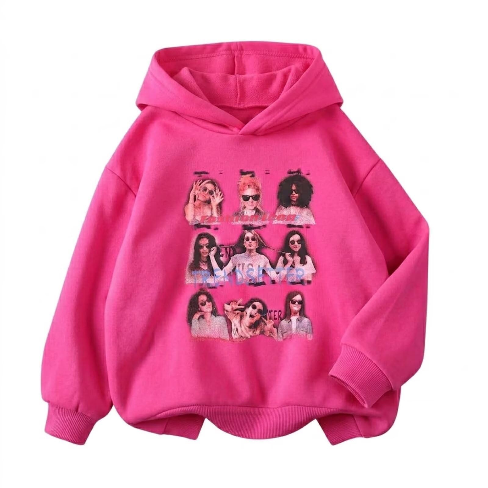 WELAKEN Girls Graphic Pullover Hoodie Long Sleeve Kids Sweatshirt 5-14Y