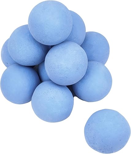 Miniatura 32 de Skyflame Juego de 12 bolas de cerámica para chimenea, juego de 12 piedras redondas para fogatas o accesorios de chimeneas de interiores y Gris