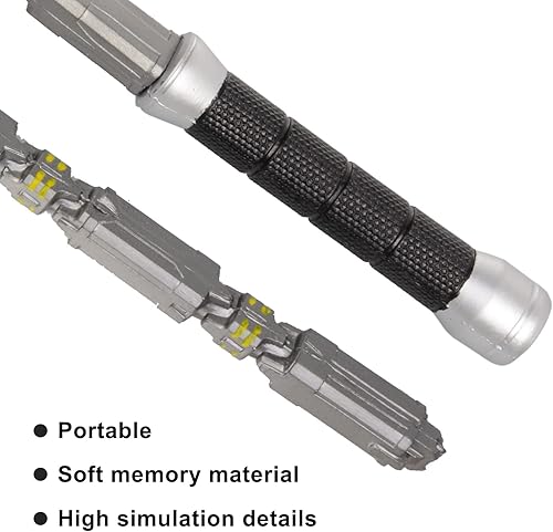 Miniatura 4 de HugOutdoor 2 piezas de 20 pulgadas de plata réplica de superhéroe Cosplay arma de espuma accesorios de disfraz de Halloween, Plateado blanco