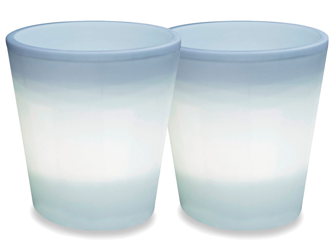 Lot de 2 pots de fleurs lumineux à LED pour l'extérieur - Diamètre : 28 cm - Blanc chaud - Câble d'alimentation de 6 m et transformateur IP44 - Éclairage de terrasse