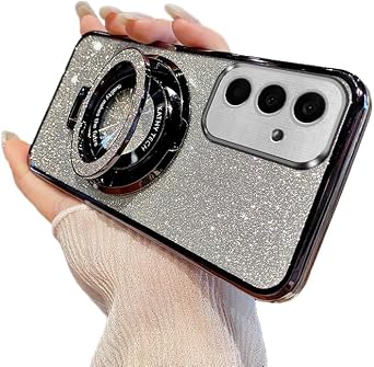 Phone Case for Samsung Galaxy S20 FE Case Glitter Bling Cute Sparkly with Ring Holder Kickstand Soft TPU Slim Clear Protective Case Cover for Samsung Galaxy S20 FE Black DS