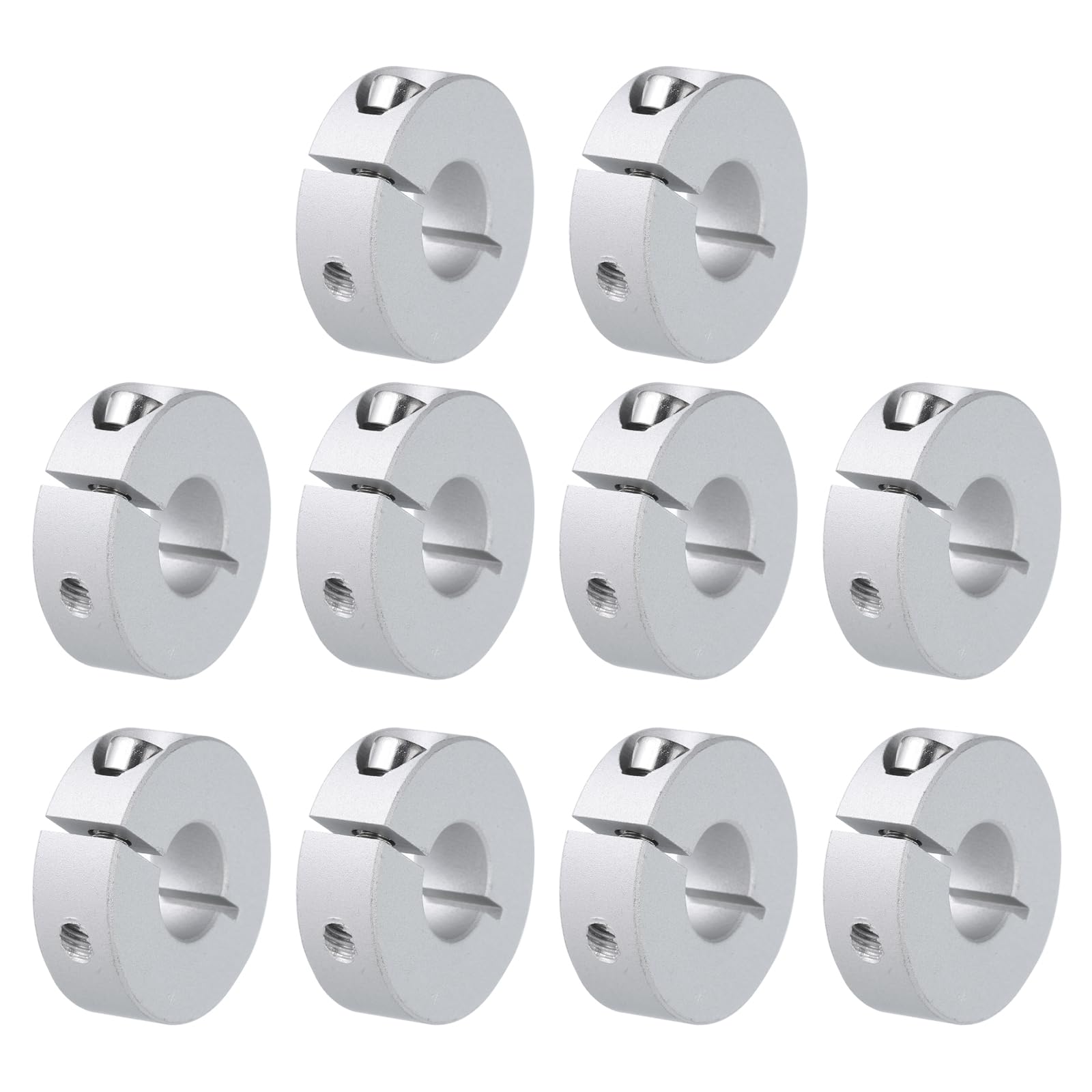 QUARKZMAN Collare per Albero a Morsetto Diviso Singolo 10pz Collare Serraggio Monopezzo Foro 12mm, Od 30mm, Spessore 10mm, Morsetto a Collare Diviso Vite Fissaggio Lega Alluminio
