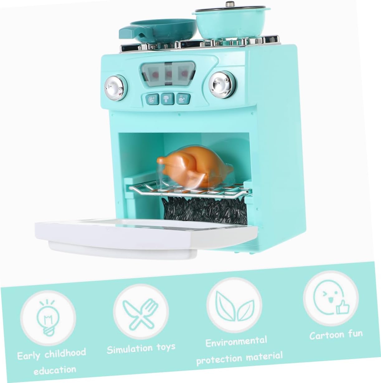 Simulated Kitchen Stove Oven Toy Lights and Sound Effects Creative Educational Plaything for Safe Material for Role Play and Learning