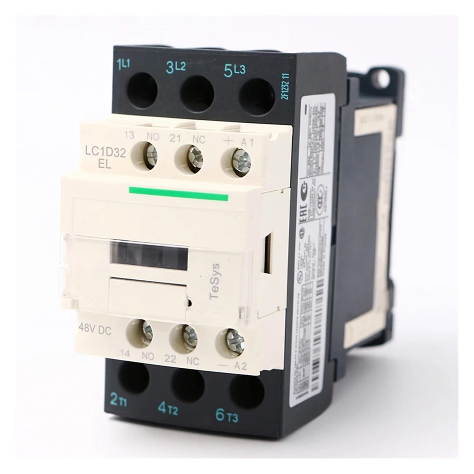 QRUYHBAJU LC1D32EL DC electromagnetic contactor 3P 3NO LC1-D32EL 32A 48V DC Coil