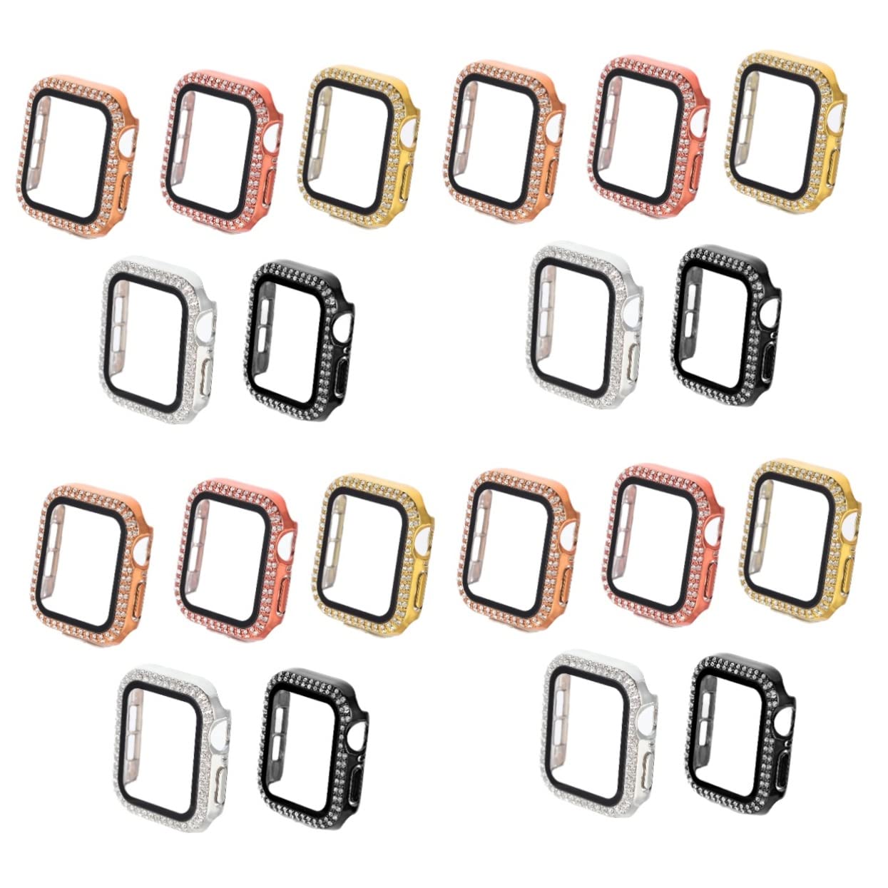 HEMOTON 20stücke Tempered Film Watch Shell Kompatibel Mit Anti-Kratzer Glänzende Bling-hülle Installieren Schützt Ihre Roségold Rosé