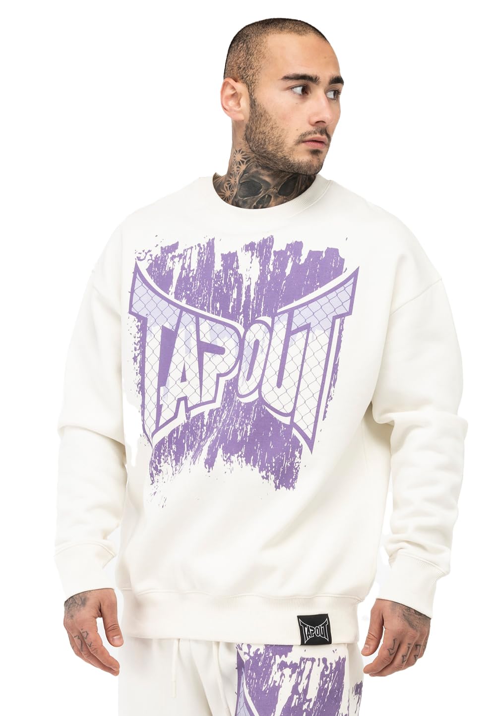 Maillot de survêtement Homme Tapout CF Crew noir en molleton confortable - 6