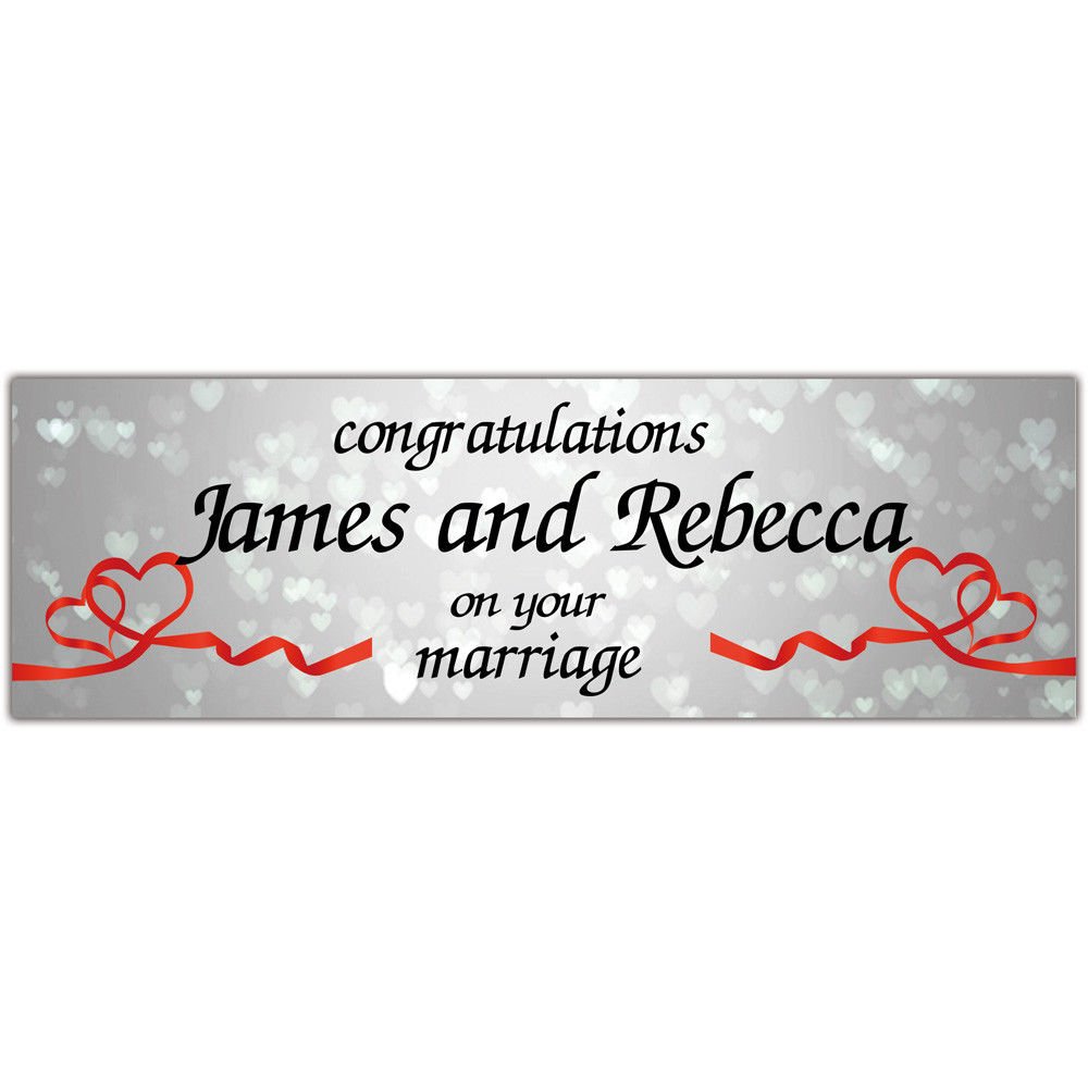 2 personalised wedding engagement banner party decoration poster just married