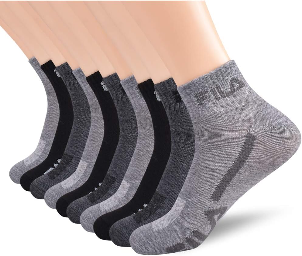Fila mens Racing Striped Quarter Socks