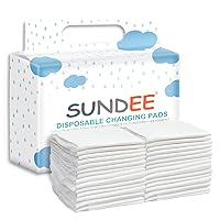 Vista 14 de Cambiador desechable para bebé, paquete de 25 almohadillas suaves de tela no tejida transpirable impermeable, protector de colchón portátil a prueba