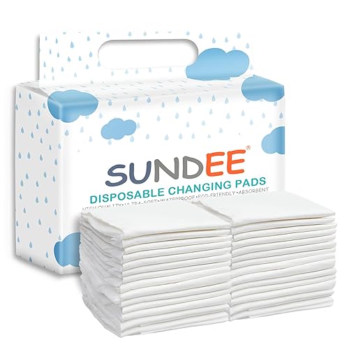 Cambiador desechable para bebé, paquete de 25 almohadillas suaves de tela no tejida transpirable impermeable, protector de colchón portátil a prueba