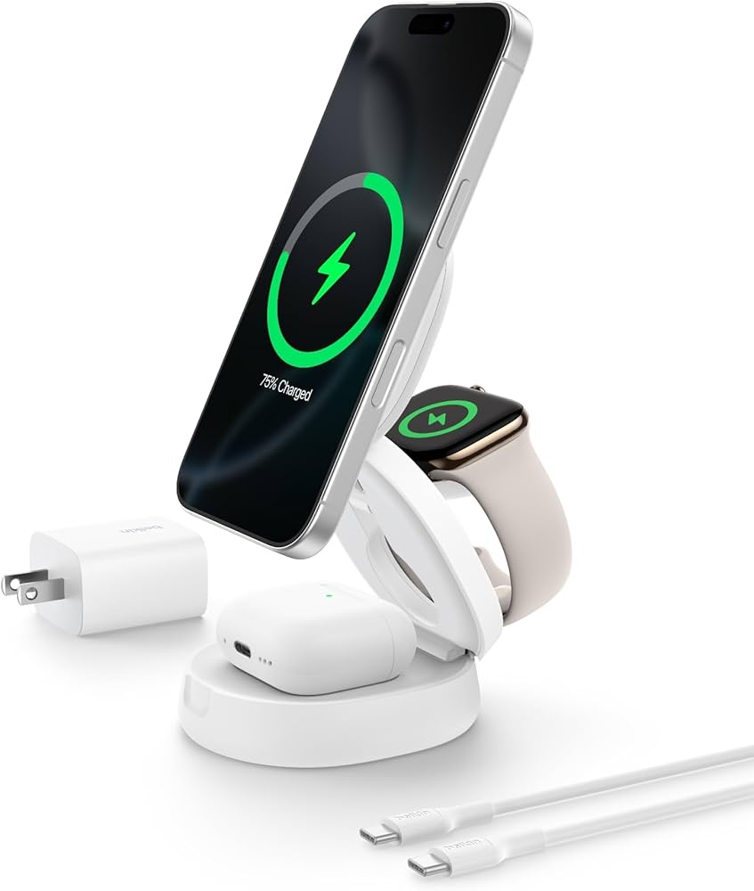 Amazon.com: Belkin MagSafe Charger Compatible, 3-in-1 Qi2 15W