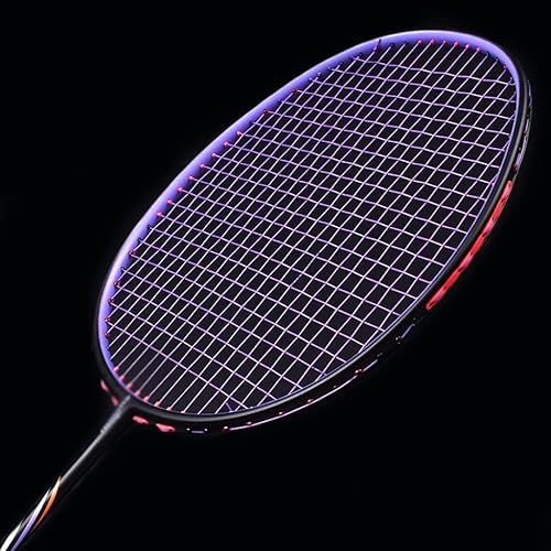LMMDDP Ultralight 52G Carbon Fiber Badminton Rackets Strung Professional Racquet Trainning Racket Bags Adult (Color D, Size 1)