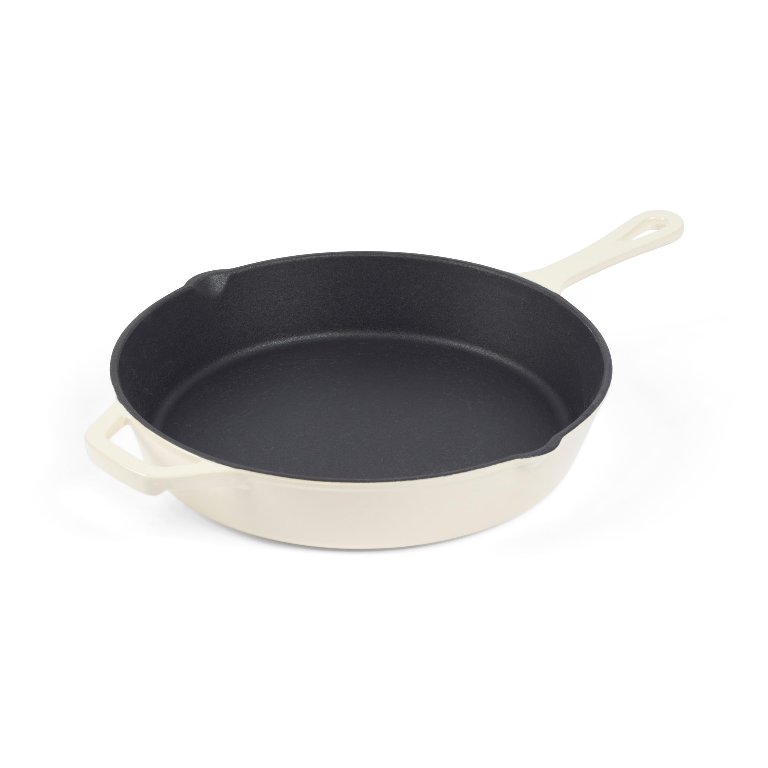 Salter Chester Cast Iron Frying Pan 26 Cm, Deep Skillet, Cream
