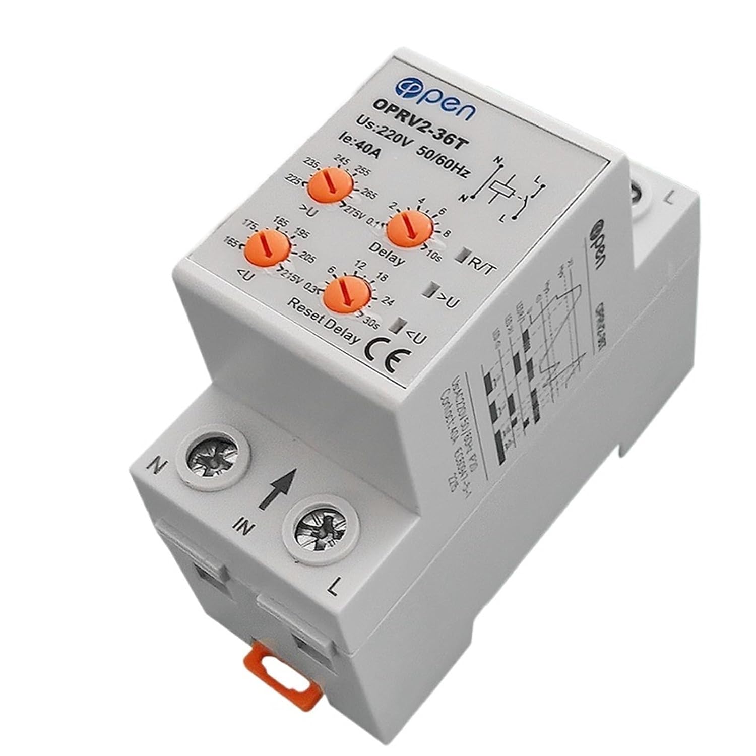 1PCS Protection Relay 40A Overvoltage and Undervoltage Control ON Off Protecting Safe Electrics for Home Commercial Industry
