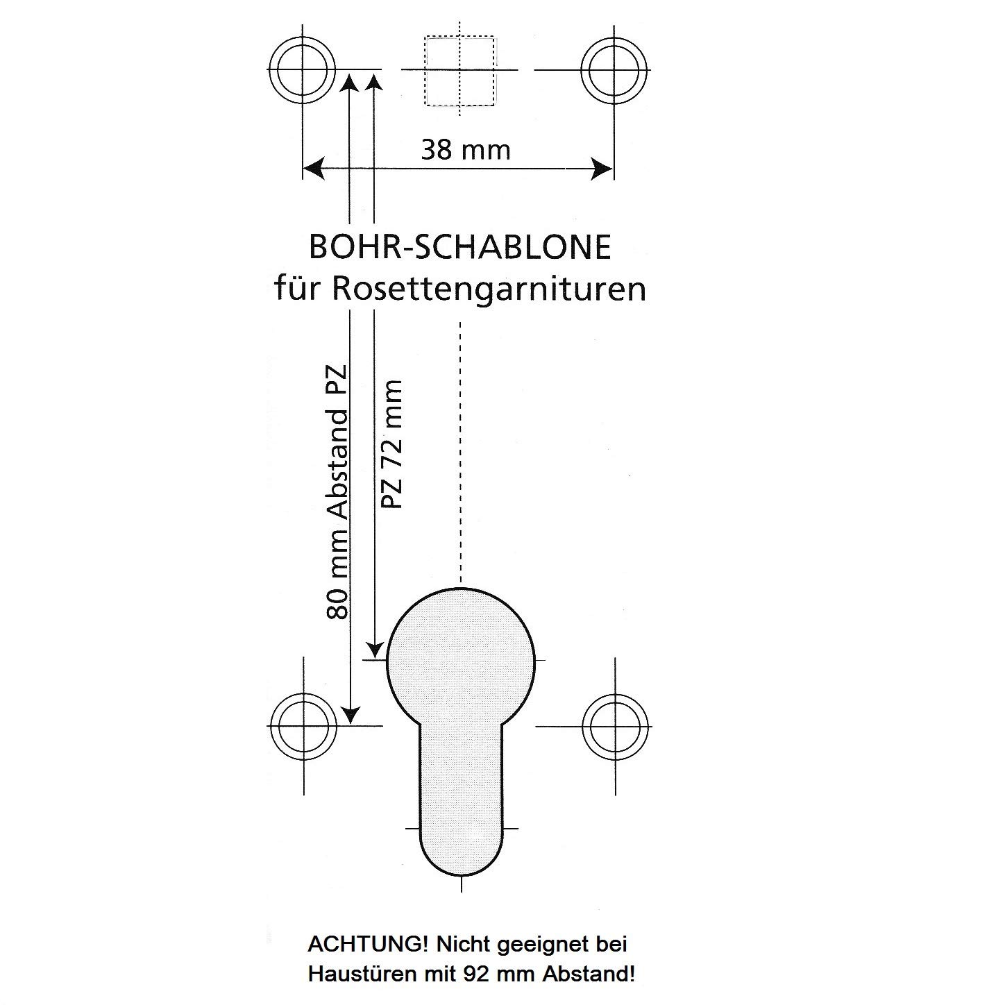 C&F Schutzbeschlag ZA | Langschild/Rosette | 72 mm Abstand für Wohnungstüren | V2A Edelstahl matt | New Orleans XK0