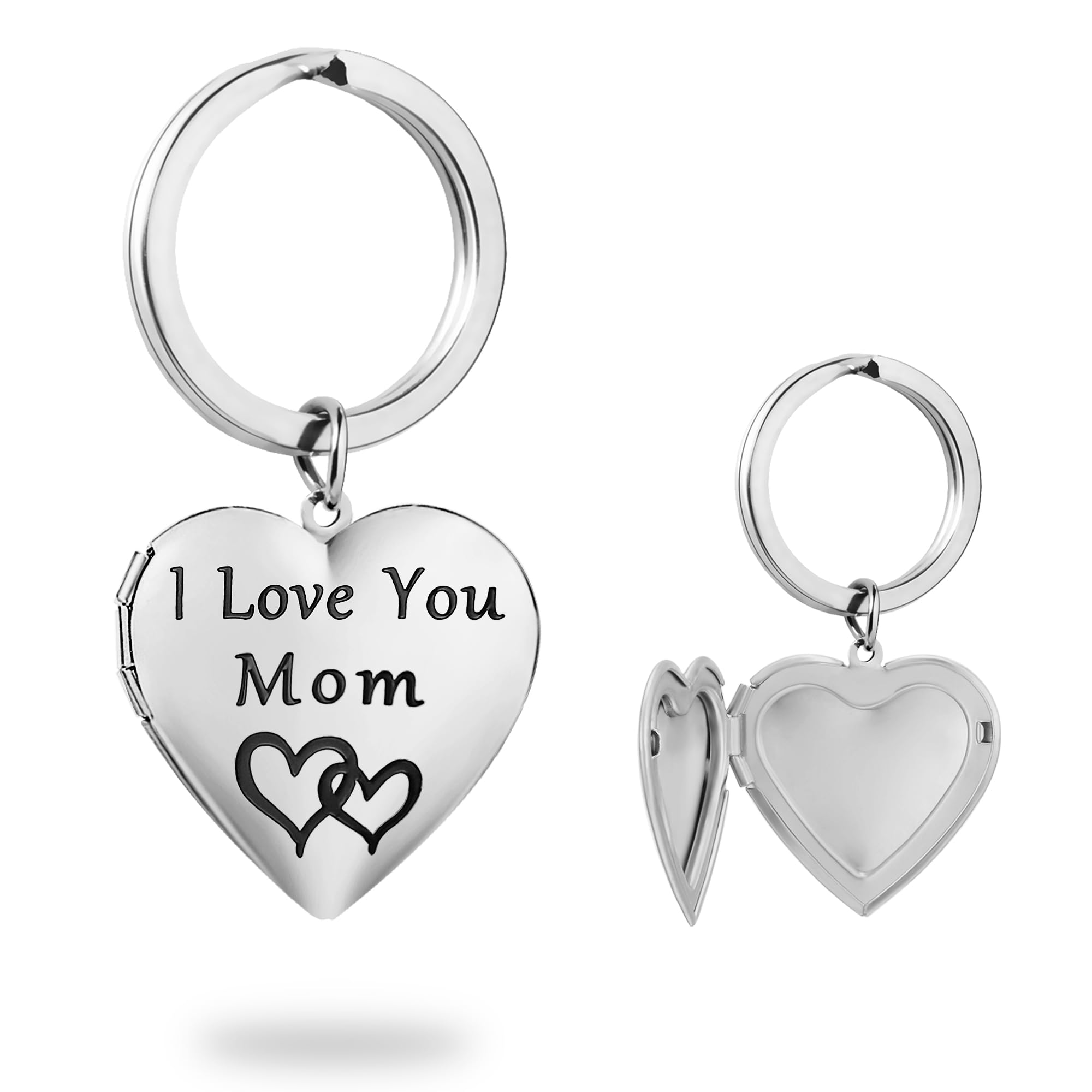 Silver Heart Locket Keychains for Women Gold Heart Photo Locket Key Chain Valentines Day Gifts for Women