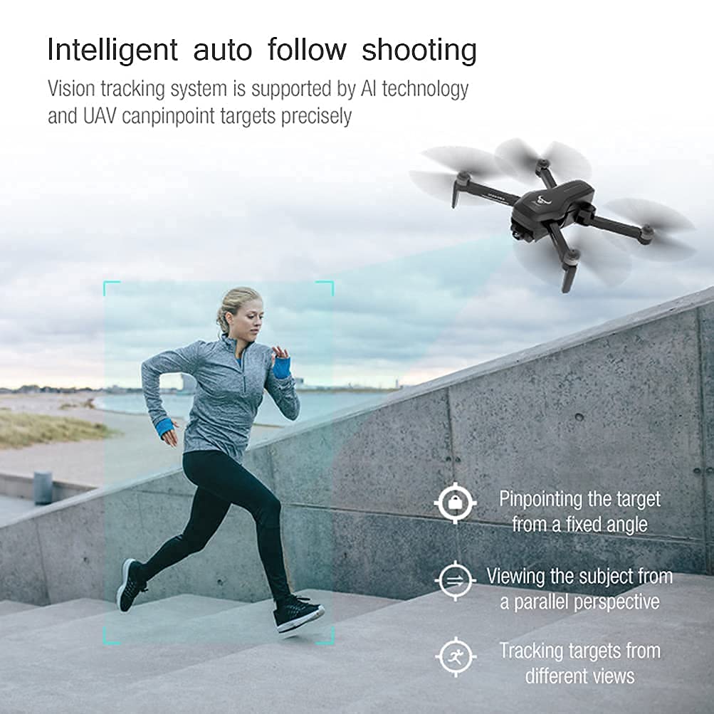 GPS Drones with FPV 4K HD Camera Foldable RC Quadcopter with 2-Axis Gimbal GPS Drone for Adults with Brushless Motor 1200M Remote Control Distance 1 Extra Battery and Storage Bag