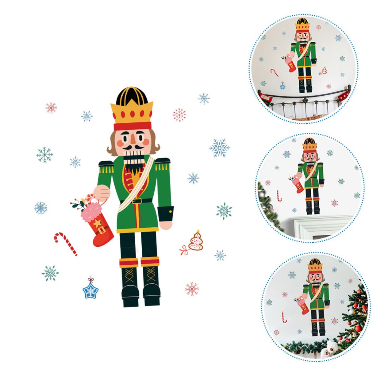 Cabilock 5 Hojas De Pegatinas Navideñas Para Ventanas Calcomanías Para Ventanas Con El Cascanueces Decoraciones Navideñas Grandes Decoraciones Navideñas Para Paredes Al Aire