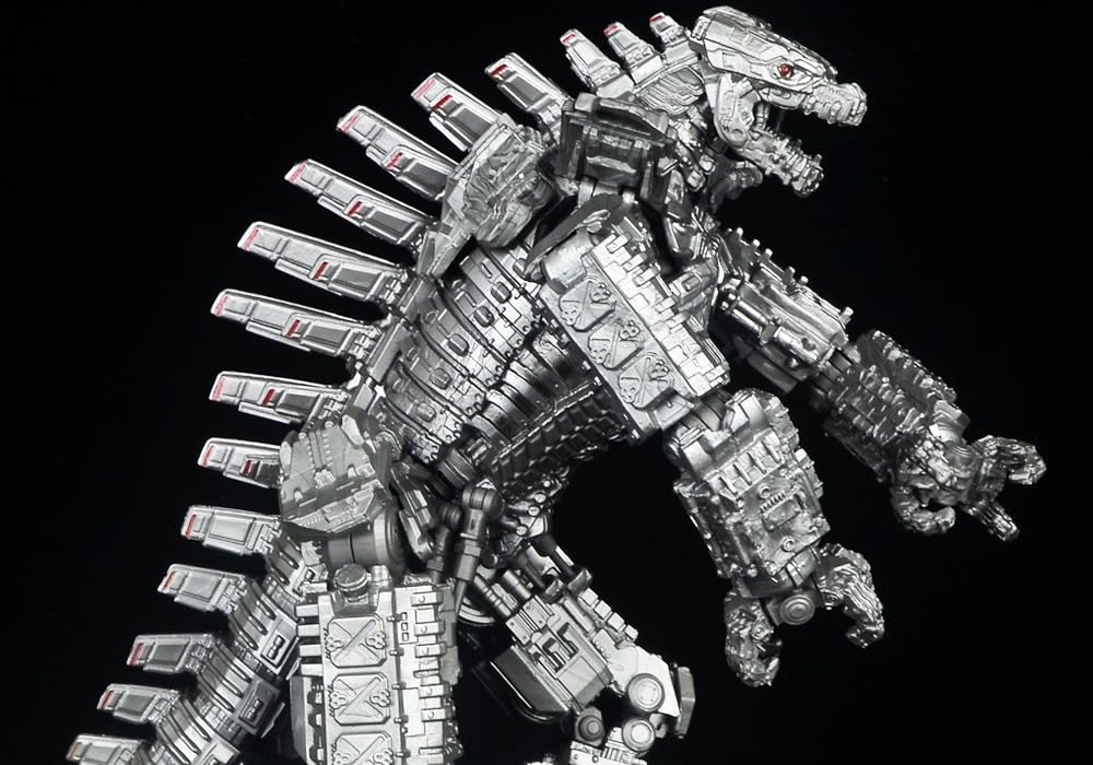 Mecha Kaiju Monsterkönig-Figur, 20 cm hoch, Metallic-Finish, Sammlerstück, Roboter-Kreatur-Statue mit Metallstruktur