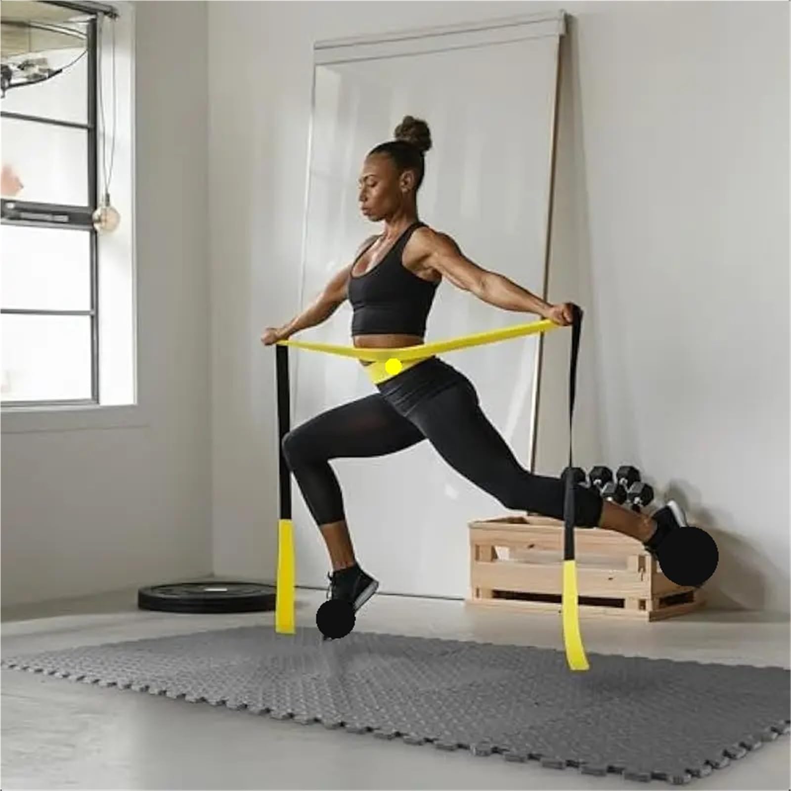 Baldosas de Espuma entrelazadas for Suelo, alfombras Entrenamiento Fitness fácil Montaje, Estera entrelazada Suave, Yoga for el hogar, 8 Uds para Gimnasio(Black)