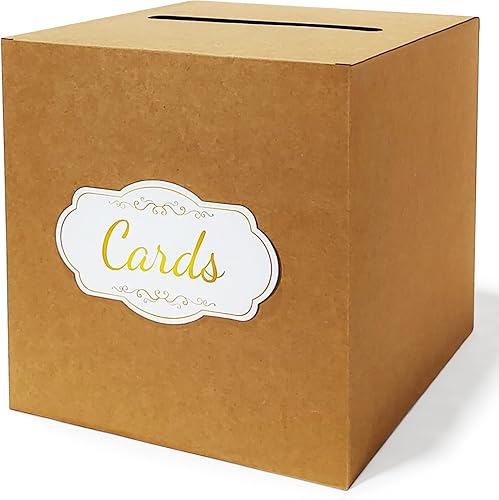 Paquete de 3 cajas de tarjetas de boda de papel kraft para fiestas, tarjetas de regalo, caja de tarjetas de dinero para bodas, baby showers,