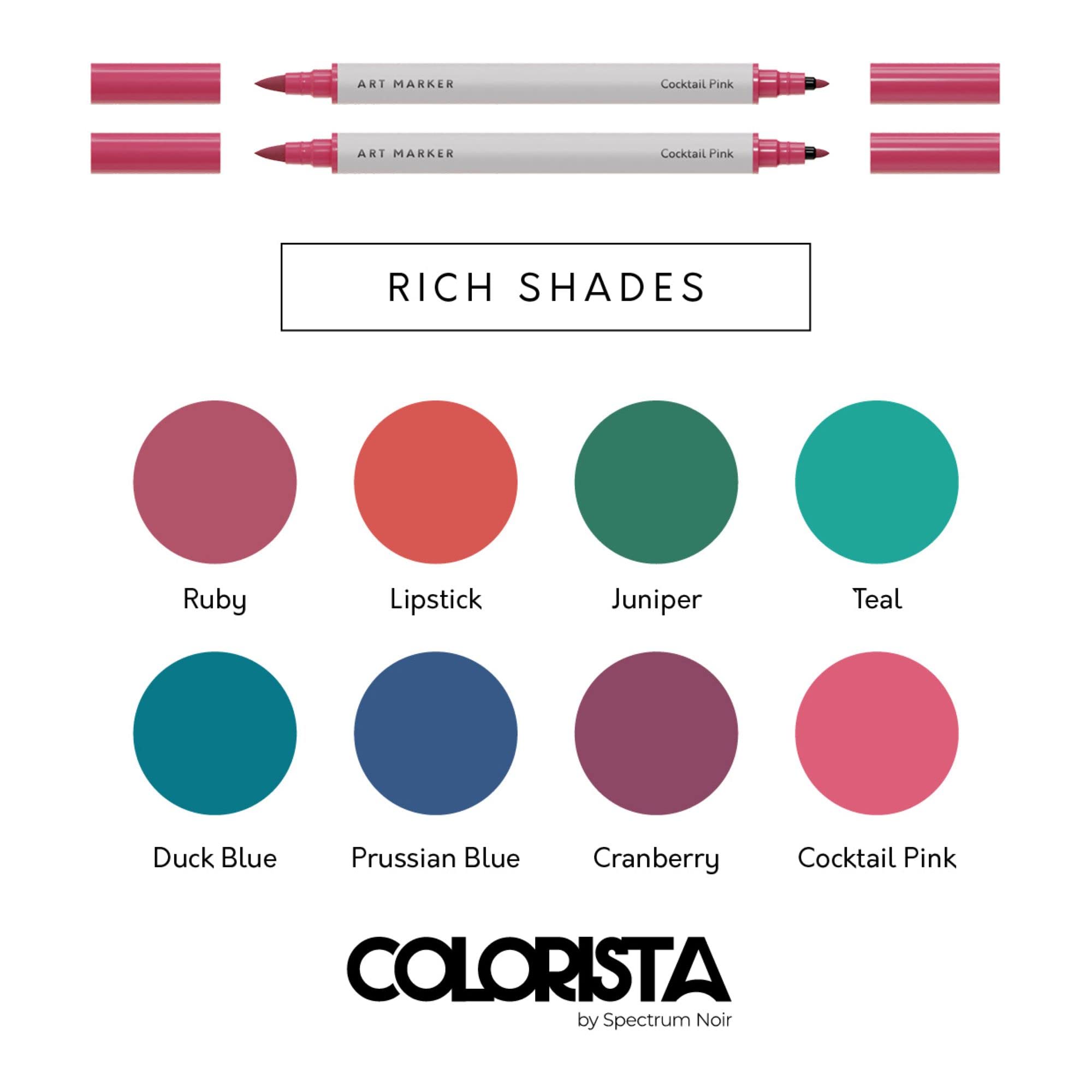 Spectrum Noir Colorista Art Markers - Pack of 8 - Rich Shades - Image 2