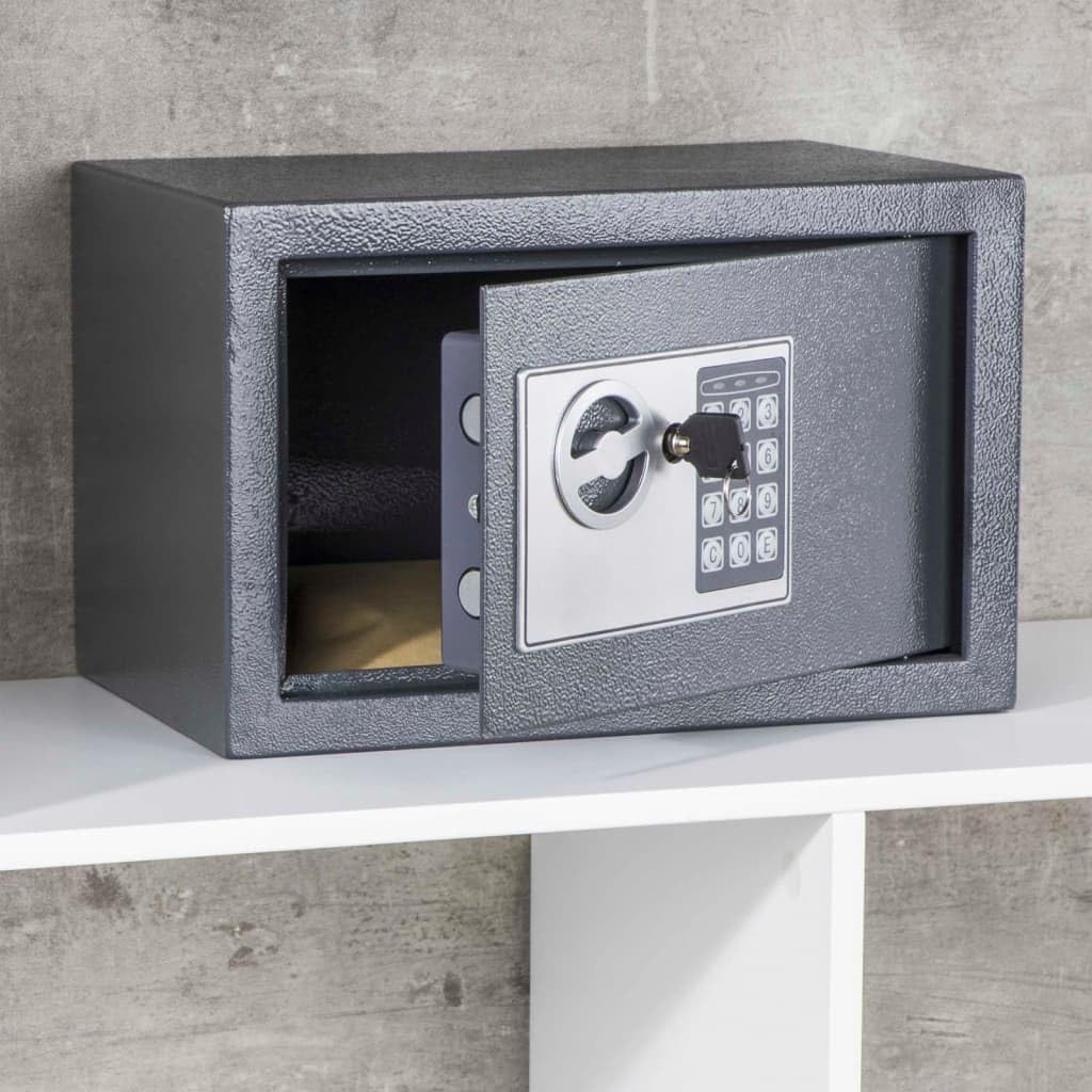 Haushalt International Safe mit Elektronik Zahlenschloß und Schlüssel Tresor schwarz 31 x 20 x 20 cm