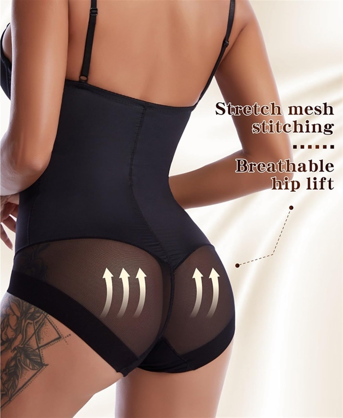 MOCHAMIK Body dla kobiet Bielizna modelująca brzuch Bezszwowe stringi Body V Neck Topy modelują bez pleców