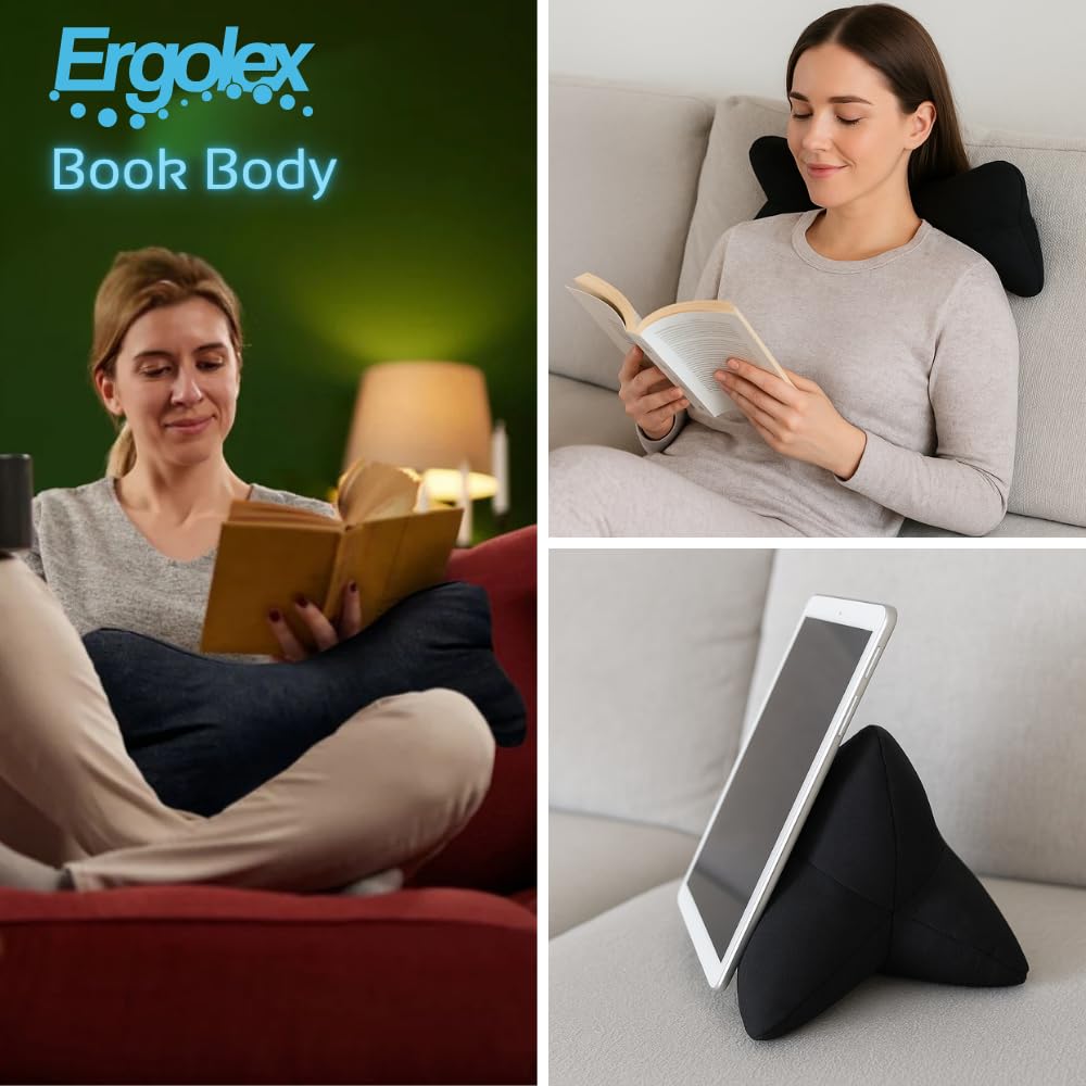 Book Body – Cojín de lectura ergonómico para libros y tabletas – Almohada cervical ideal para cama y sofá