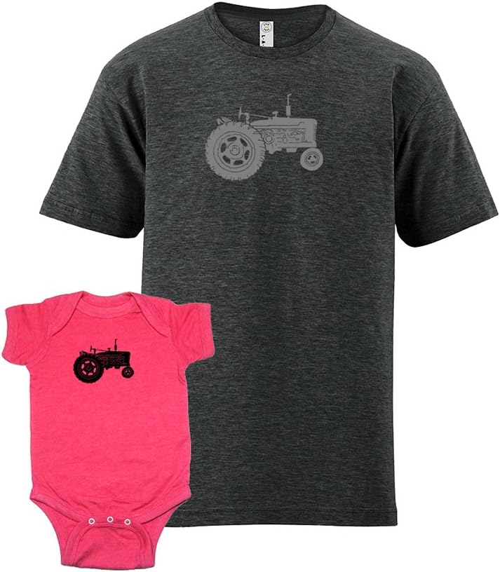 Tractor Shirts Matching Dad and Baby Girl Valentine's Gift