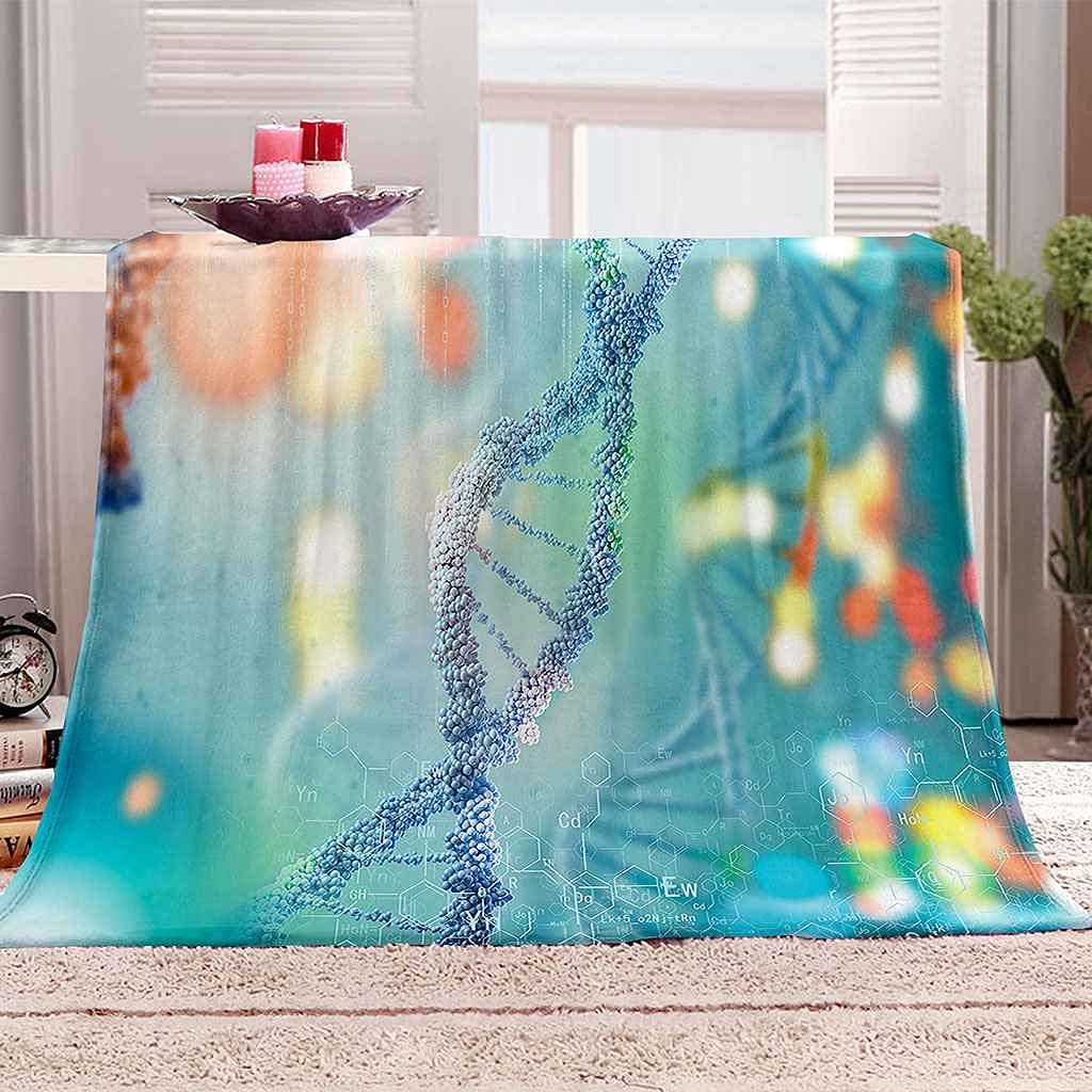 Couverture polaire pour vos soirées canapé et nuits fraîches en bleu 3D