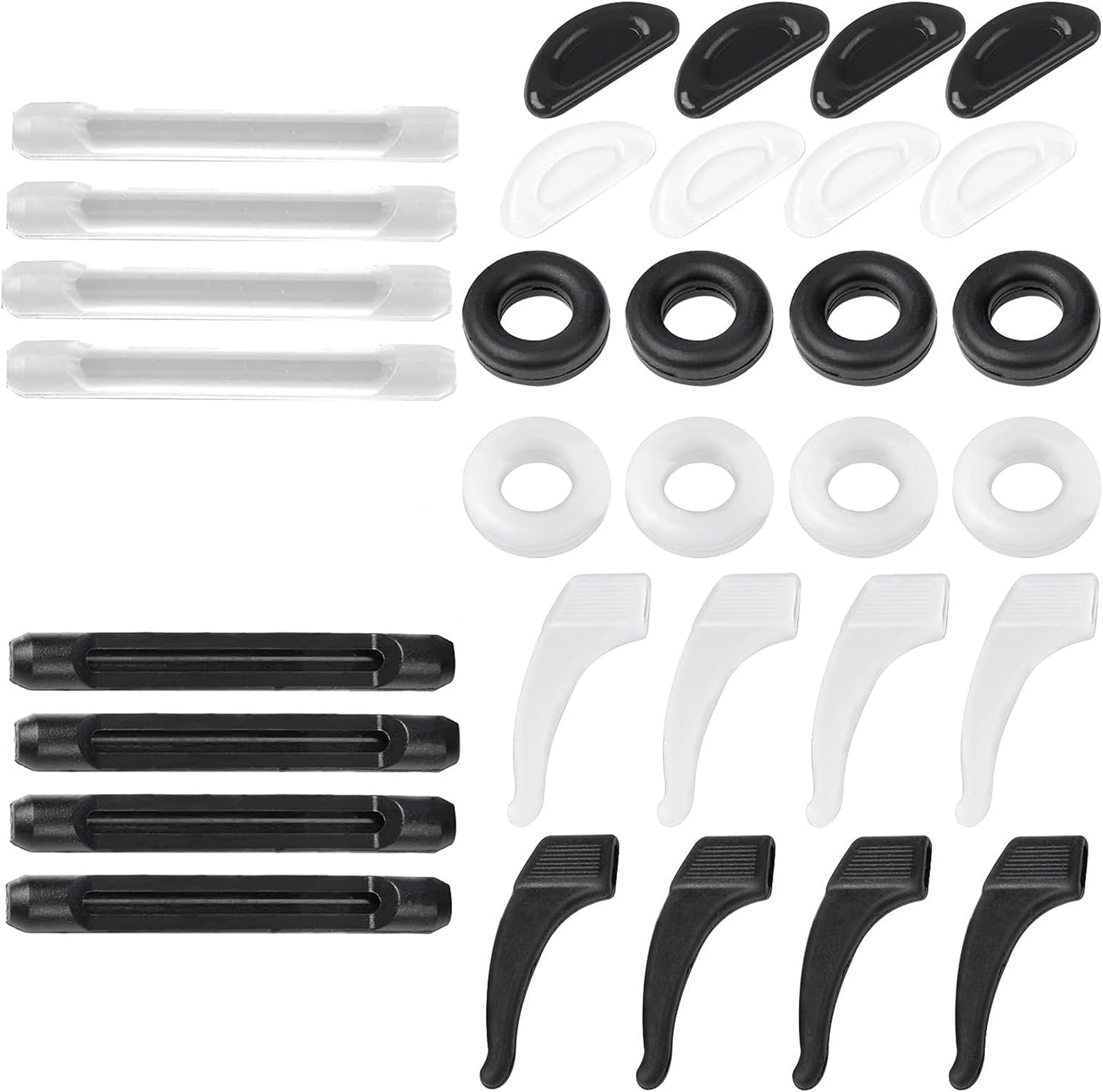 FCfit Glasses Non-Slip Set, 16 Pairs Silicone Eyeglasses Retainers Premium Comfort Eyewear Spectacle Stay Put for Spectacle Sunglasses Reading Glasses Eyewear