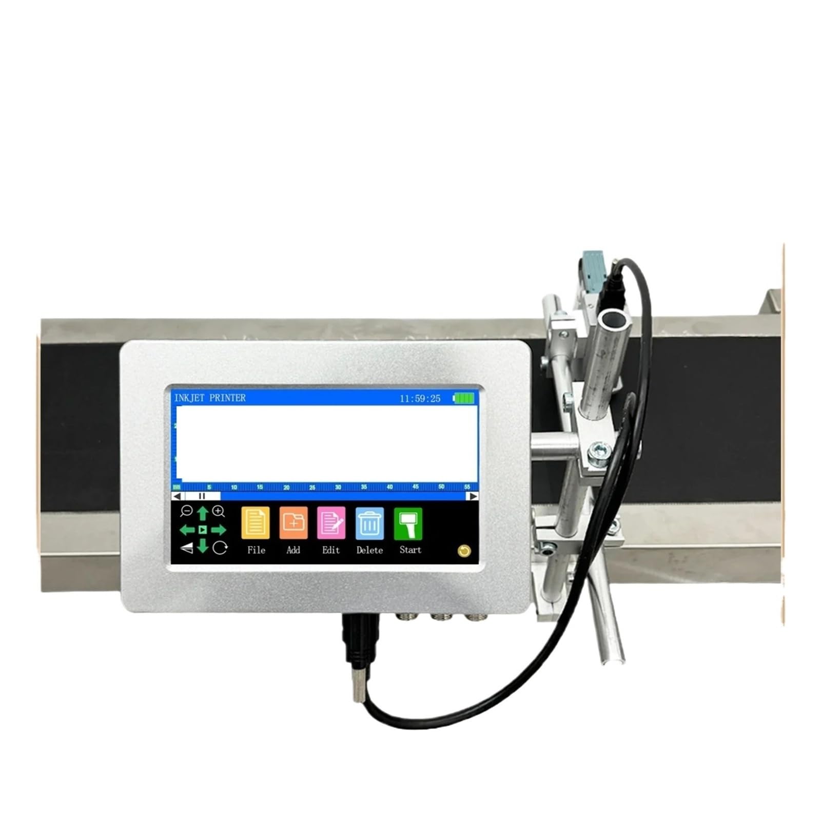 Imprimante jet d'encre industrielle en ligne pour imprimer sur verre