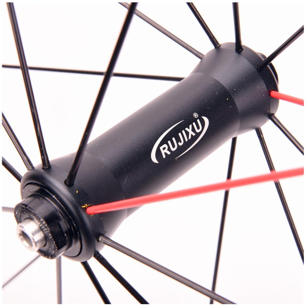 Juego De Ruedas De Bici De Carretera 700C 38mm Ruedas Traseras Y Delanteras De Frenos De C/V Llantas De Aluminio Ultraligeras 8-11 Velocidades Buje De Liberación Rápida Accesorios De Bici(Geel)