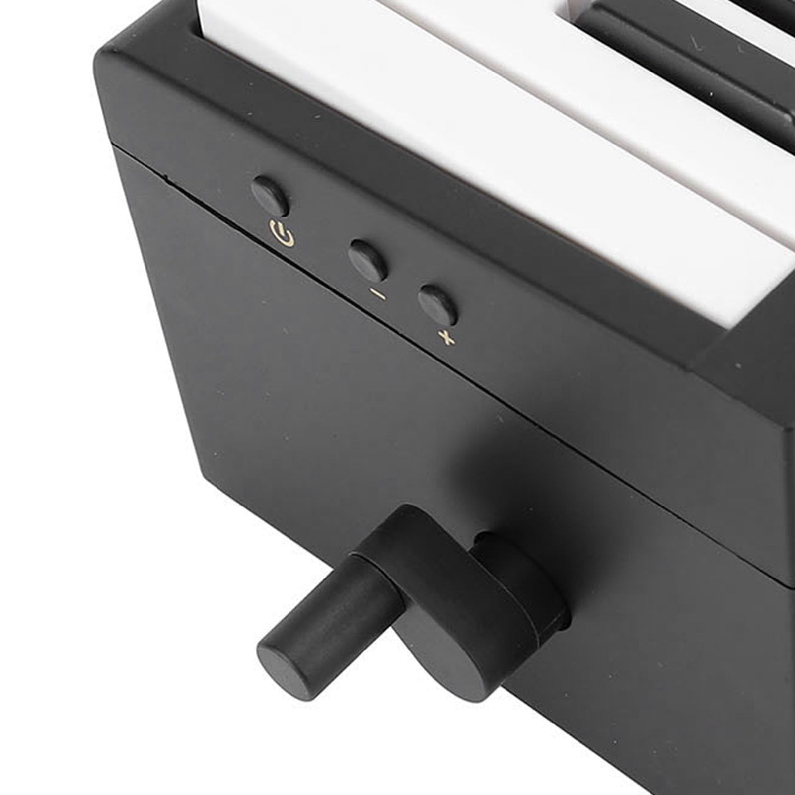 Fabater Spielbarer Klavierkalender, 25 Tasten, Einstellbare Lautstärke, 1000 MAh, Wiederaufladbare Handkurbel, Klavier-Tischkalender mit 27 Karten für 2025 Schreibtisch-Organizer (BLACK)